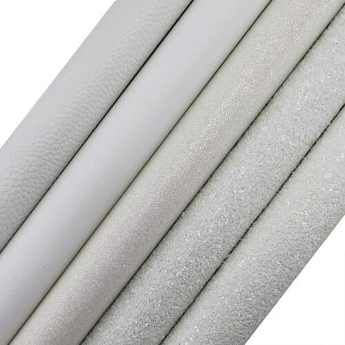 21x30cm A4 Sheet White Chunky Fine Glitter Fabric Lichee Litchi Textured Faux Synthetic Leather For DIY Earring Bows HD003