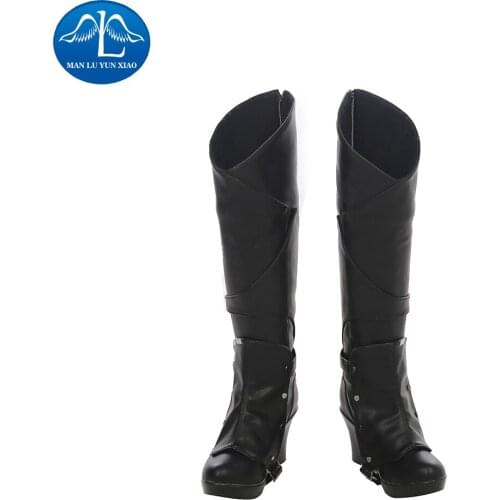 MANLUYUNXIAO New Arrival Womens GOG 2 Gamora Boots Halloween Carnival Cosplay Boots Black Leather Boots