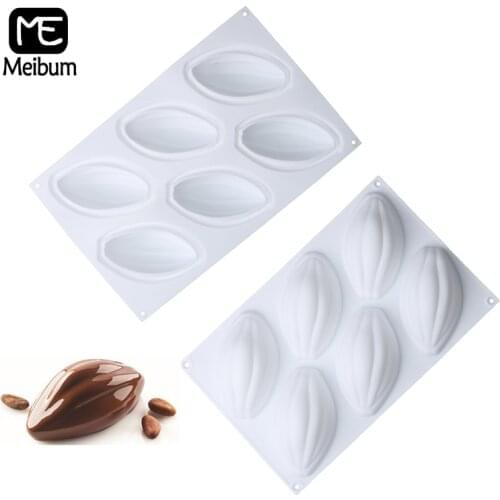 Meibum 6 Cavity Olive Shape Silicone Cake Mold DIY Mousse Dessert Pastry Mould Chocolate Fondant Tray Baking Decorating Tools