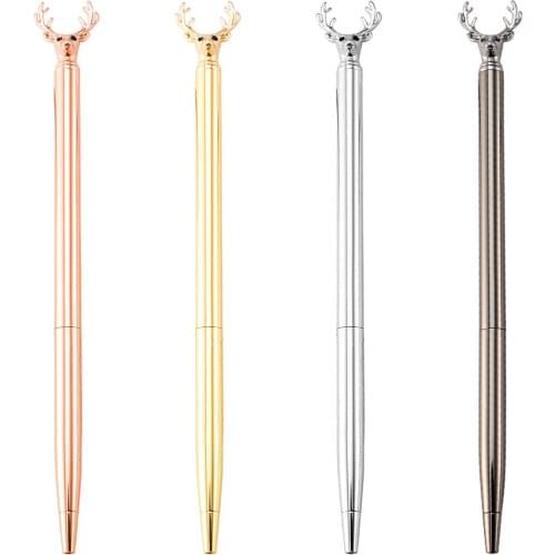 100pcs/set Metal Rotating Ball Point Pen Elk Metal Ball Point Pen Cartoon Ball Point Pen Deer Metal Pen Ball Point Pen Wholesale