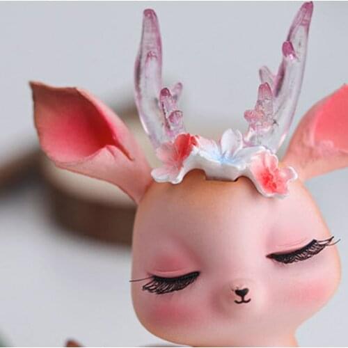 Mini Sika Deer Ornaments Innovative Cartoon Resin Cute Sleeping Deer Small Ornaments for Home Car Dashboard Decor can CSV