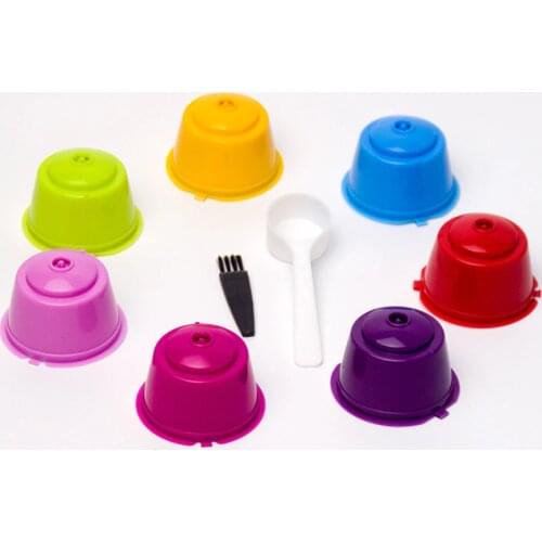 7Pcs/Set Reusable Dolce Gusto Empty Coffee Capsule Nescafe Dolce Gusto Colorful Filter Cup Refillable Coffee Dripper S3