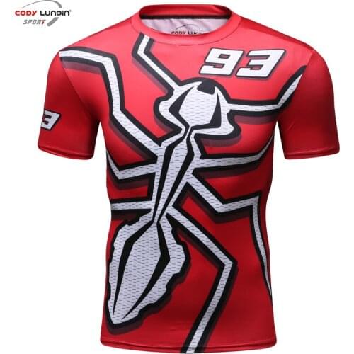 Mens Elastic Compression Sportswear T Shirt 3D Printing Ant Novel And Simple Pattern Quick-Drying Fitness Training Short Sleeve