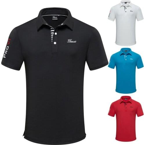2021 Summer Mens Golf Shirts Quick-Drying Breathable Polyester/Spandex Short Sleeve Top Golf Wear