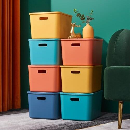 Thicken Plastic Debris Storage Box With Lid Desktop Toy Snack Cosmetics Organizers Wardrobe Clothing Storage Boxes