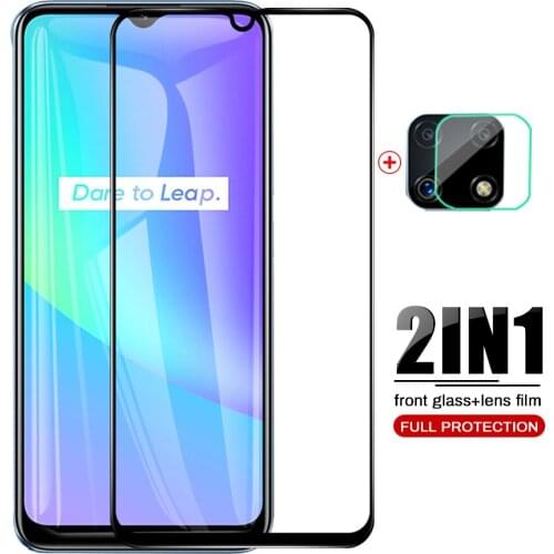 Full cover realmi c25 case tempered glasses for realme c25 c25s c 25 25s glass 2021 hd front screen protectors camera film