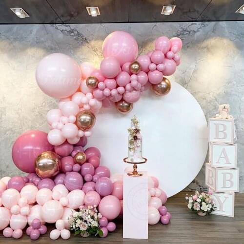 Pink Balloons Wedding Decor Balloon Arch Kit Bow Balloon Garland Baloon Balon Baby Shower Girl Birthday Bachelorette Party Bride
