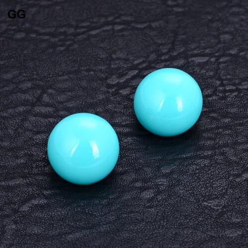 GG Jewelry 18MM Turquoise Blue Coin Sea Shell Pearl Gold Plated Stud Earrings
