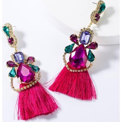 Pauli Manfi Earings Fashion Jewelry 2019 European Exaggerated Drop-shaped Glass Womens Retro Pop Banquet Earrings