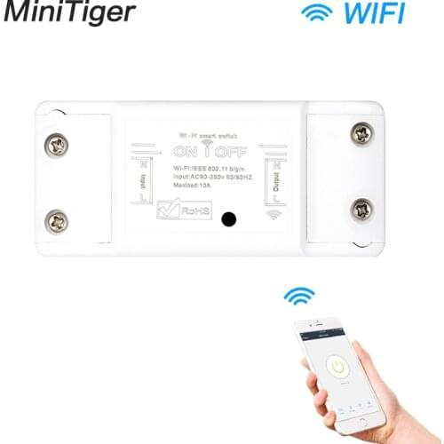 Minitiger Tuya WiFi Smart Light Switch Universal Breaker Timer Smart Life APP Wireless Remote Control with Alexa Google Home