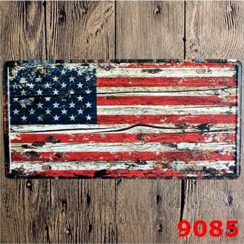 30*15 CM Vintage Tin Metal Signs Decorative Novelty License Plate American Flag Tin Sign Home Pub Bar Wall Poster
