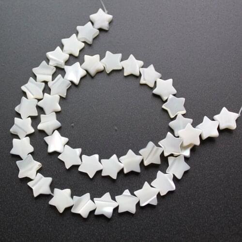 30Pc/Pack White Natural Mother Of Pearl Shell Five-Pointed Star Diy Shell Beads For Women Jewelry Making Earrings Necklaces
