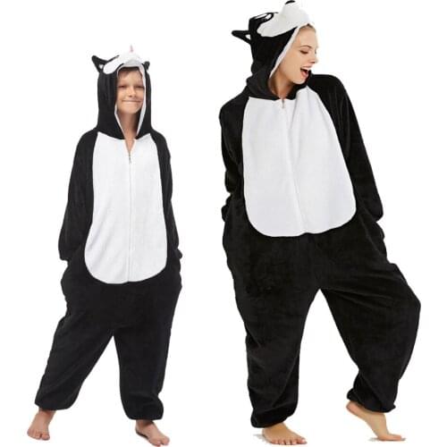 Boys Winter Flannel Pajamas Family Kigurumi Unicorn Pajama Sets Daddy and Son Matching Outfit Animal Wolf Onesies Male Jumpsuit