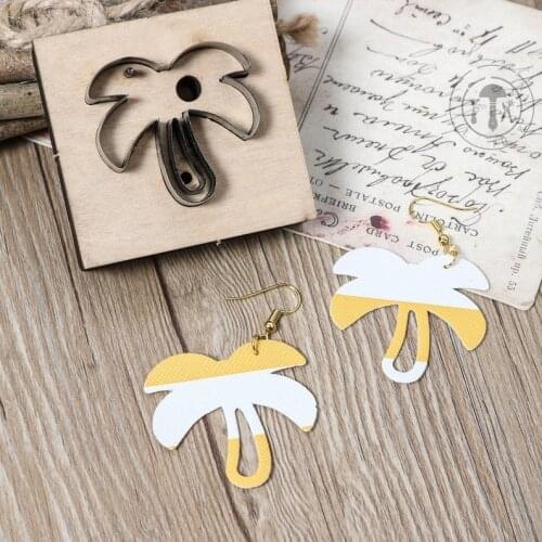 ZONESUN Custom Coconut Tree Leather Earring Paper Cutting Die Tool For Die Cutting Machine DIY Punching Clicker Steel Rule Die