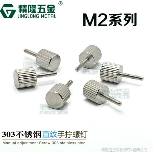 10pcs/lot stainless steel thumb screw M2*10 knurled straight grain plain finish handle toolless adjustment computer screw