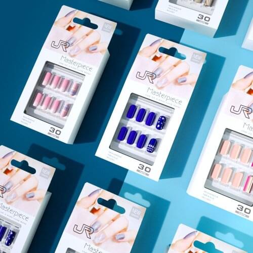 30pcs/Box Of Nail Art Full Sticker Wearable Nail Piece Detachable Fake Nail Line Retro Style Seamless Fake Nail