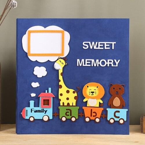 60 Sheets Felt DIY Paste Album Family Kids Growth Album Handmade Supplies Home Scrapbook Anniversary Baby Picture Album ZH436
