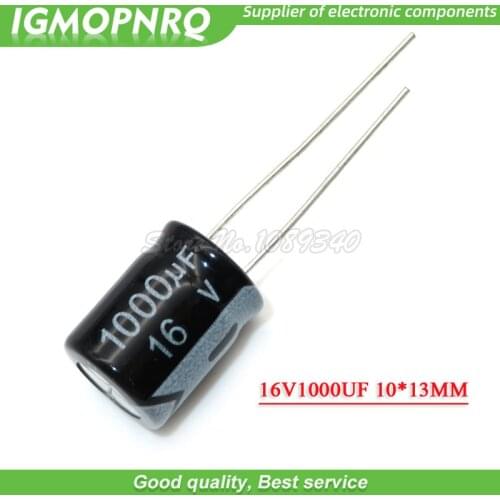 10PCS 16V1000UF 10*13mm 1000UF 16V 10cm*13cm Aluminum electrolytic capacitor 16V-1000UF