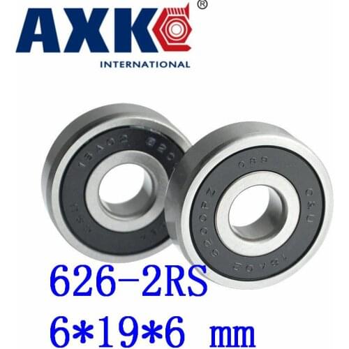 Axk 50pcs Free Shipping Double Rubber Sealing Cover Deep Groove Ball Bearing 624-2rs 4*13*5 Mm