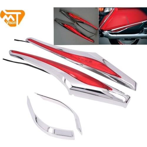 Motorbike Saddlebag Accent Swoop LED Light Case For Honda Goldwing GL1800 GL 1800 & F6B 12-15 2012 2013 2014 2015