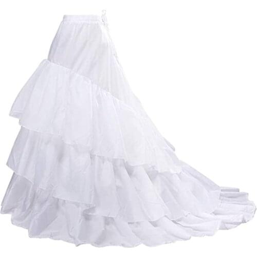 Wonderful Women Trumpet Mermaid Fishtail Petticoat Crinoline Underskirt Slips Floor Length for Wedding Dress Ball Gown