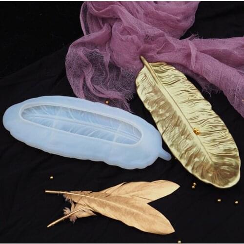 DIY Crystal Epoxy Mold Feather Wing Storage Box Tray AB Glue European Style Dish Plate Silicone Mould kitchen tool