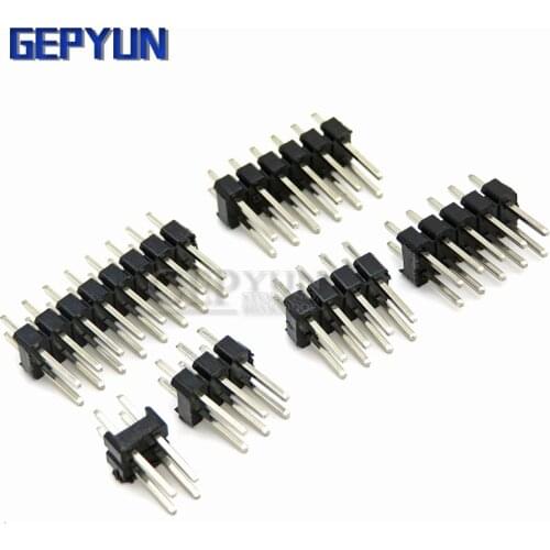 2.54mm Double Row Male 2~40P Breakaway PCB Board Pin Header Connector Strip Pinheader 2 * 2/3/4/6/8/10/12/15/20/40P For Arduino