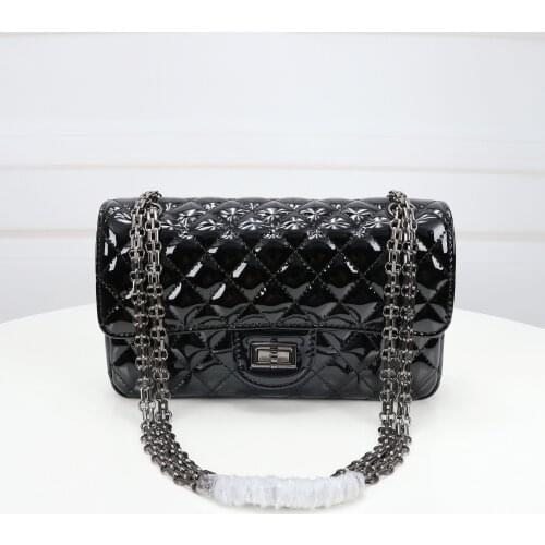 Guangzhou Haze Blue Bag Design Blue Lychee Soft Texture One-shoulder Hand-held Korean Version of Slanted Bag Girl