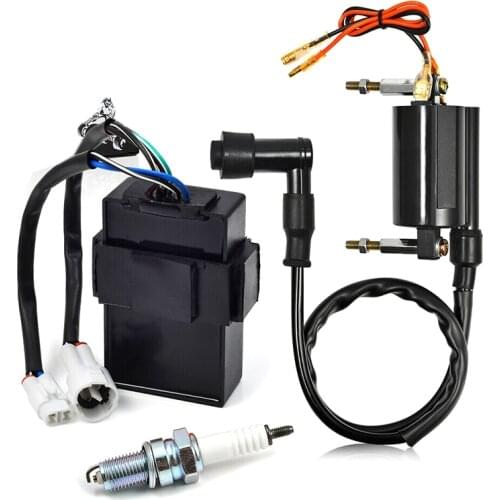 Ignition Coil CDI Box Spark Plug Kit for Kawasaki Bayou 300 KLF300B 1988-2004