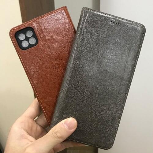 Magnet Natural Genuine Leather Skin Flip Wallet Phone Case Cover On For Samsung Galaxy A12 A22 A32 2021 4G 5G A 22 32 64/128 GB