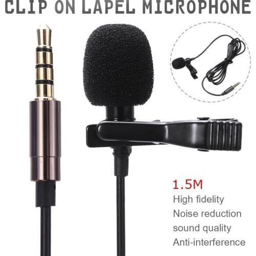 3.5mm Mini Lavalier Mic Microphone Portable External Button hole Microphones For Laptop Computer Mobile Phone PC Recording