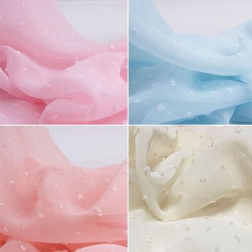 Soft Spot Dots Chiffon Tulle Fabric for Wedding Dress,Skirt,Tutu,Shirt, White,Pink,Beige,Blue, by the Meter,150cm Wide