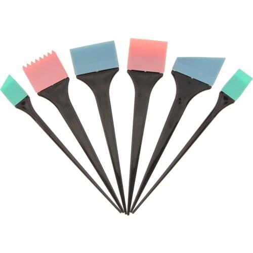 6x Silicone Hair Dye Tint Coloring Brush Set Face Mask Applicators Kit
