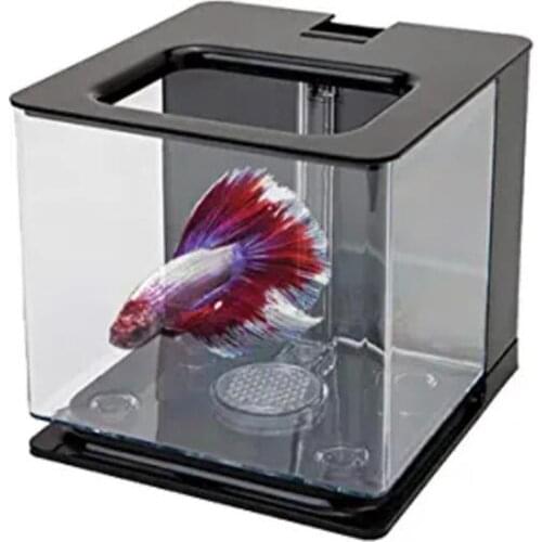 New Betta Fish Tank Aquarium Fish Box Easy to Change the Water Acrylic Plastic Self-Cleaning Small Fish Tank