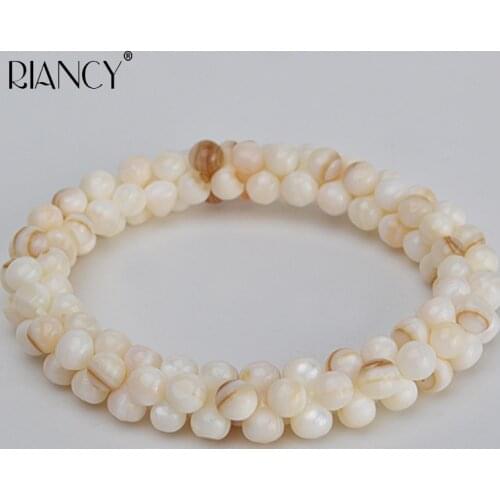 2019 New Fashion Elegant Shell Bracelets Baroque shell Beads Elastic rope bracelets for women gift