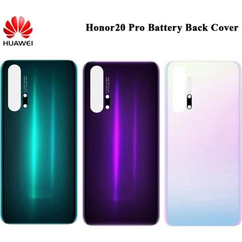 Original Huawei Battery Back Cover Honor 20 Pro Rear Door Housing Panel Phone Back Replacement Repair Parts For Honor 20 Pro