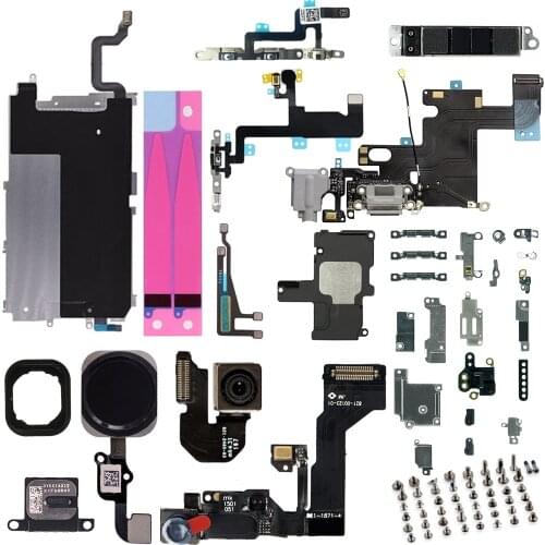 Full Set Internal Parts For iPhone 6G 6 Plus Home Button Rear Front Camera Power Volume Charging Flex Cable Ear Loud Speaker