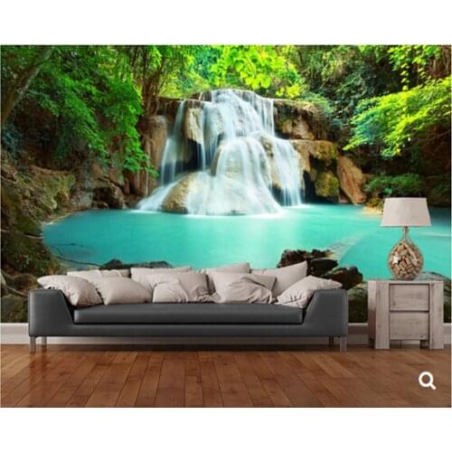 Custom natural landscape wallpaper,Huay Mae Kamin Waterfall, Thailand,3D photo mural for living room bedroom sofa wall wallpaper