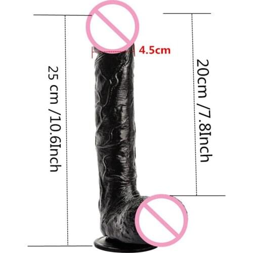 28*5CM Super Huge Black Dildos Strapon Thick Giant Realistic Dildo Anal Butt with Suction Cup Big Soft Penis Sex Toy For Women