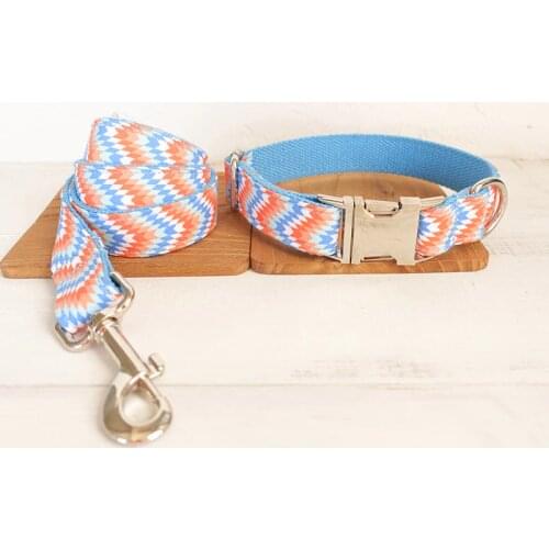 GLORIOUS KEK Luxury Designer Dog Collars The Wave Personalized Collars for Small Large Dogs Durable Metal Buckles Quick Release