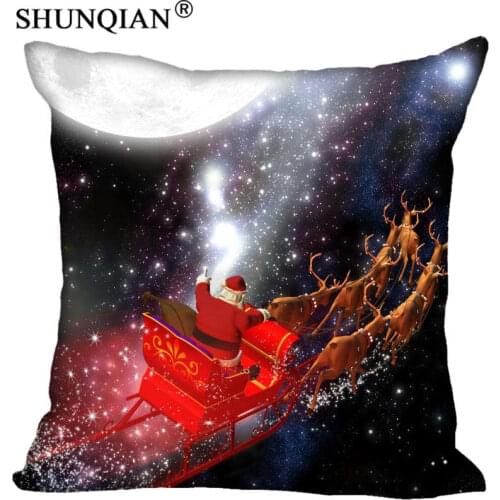 Christmas Deer Custom Gift Pillow Cover Decorative Square Zippered Two Side Pillowcase 35x35cm,40x40cm,45x45cm,60x60cm