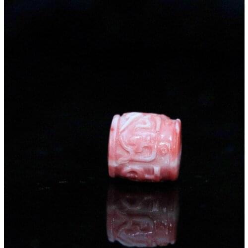HOT Pink synthetic coral 13x14mm drum cylinder column carving flower loose beads diy jewelry 5pcs B931