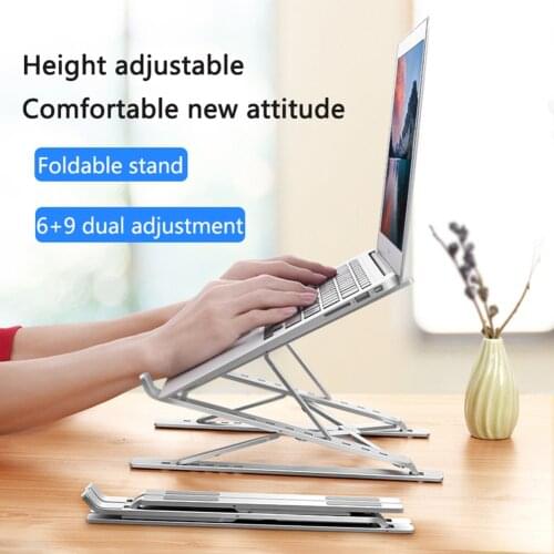 Foldable Laptop Riser Holder Aluminum Alloy Vertical Adjustable Stand Portable Notebook Tablet Support for Macbook Chromebook