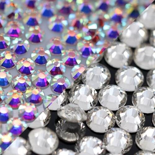Ss4 1.5mm 1440pcs Non Hotfix Flatback clear ab Nail Rhinestones colors Super Bright Glass 3D Nail Art DIY jewelry Decoration