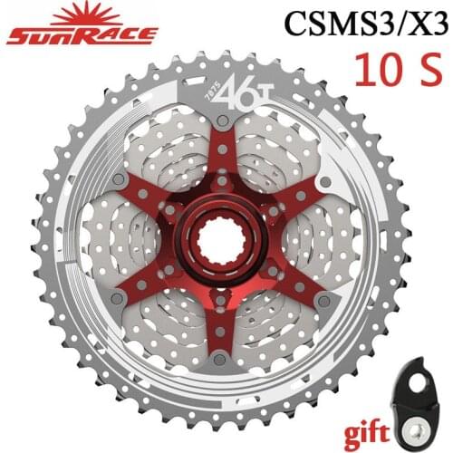 Sunrace CSMX3 CSMS3 Cassete 10 Velocidade MTB Freewheel Cassette 10 Speed Cassette 11-40/42/46T Mountain Bike Parts
