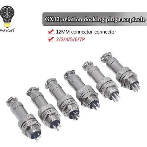 GX12 2/3/4/5/6/7 Pin Male + Female 12mm 16mm L88-93 Circular Aviation Socket Plug Wire Panel Connector with Plastic Cap Lid
