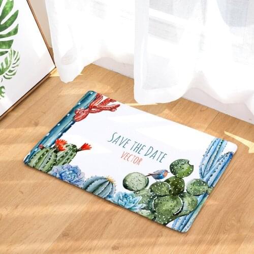 Green Plant Floor Mats Living Rooms Anti-slip Carpet for Bedroom Kitchen Bathroom Rug Welcome Mats for Front Door