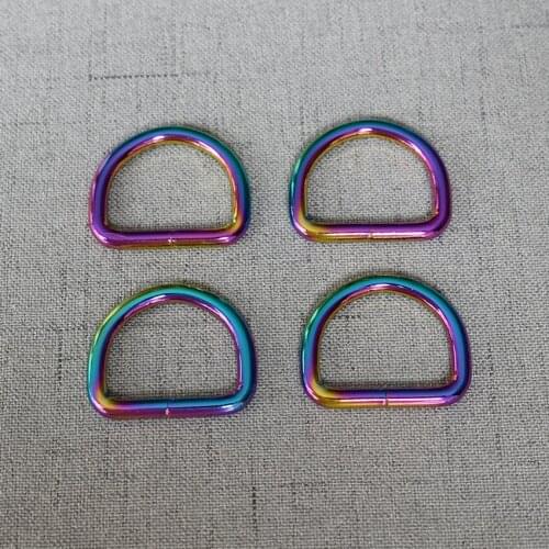 10 Pieces 25mm Colourful Metal Accessories D ring DIY Use For Handbag Bag Purse Strap Belt Metal Buckle Hardware