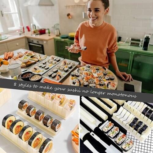 10PCS Multi-Function Sushi Tool Rice Ball Making Mold Seaweed Sushi Maker Sushi Making Tool Set