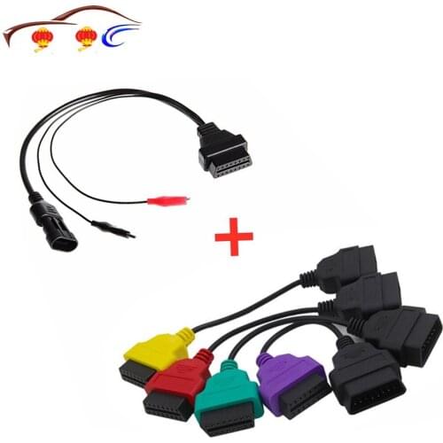 4PCS/lot fiatecuscan OBD2 Connector plus 16Pin OBD2 to 3Pin OBD1 Diagnostic Adapter Connector Cable For Fiat Alpha Romeo